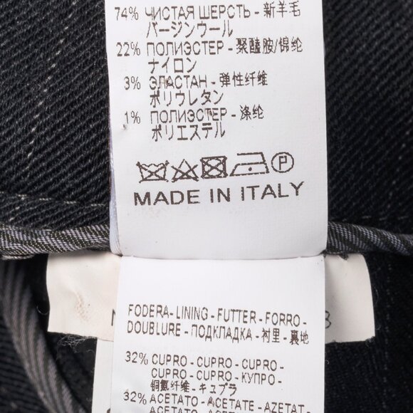 Brunello Cucinelli Grey Wool-Blend Pinstripe Knee-Detail Trousers - Picture 13 of 14